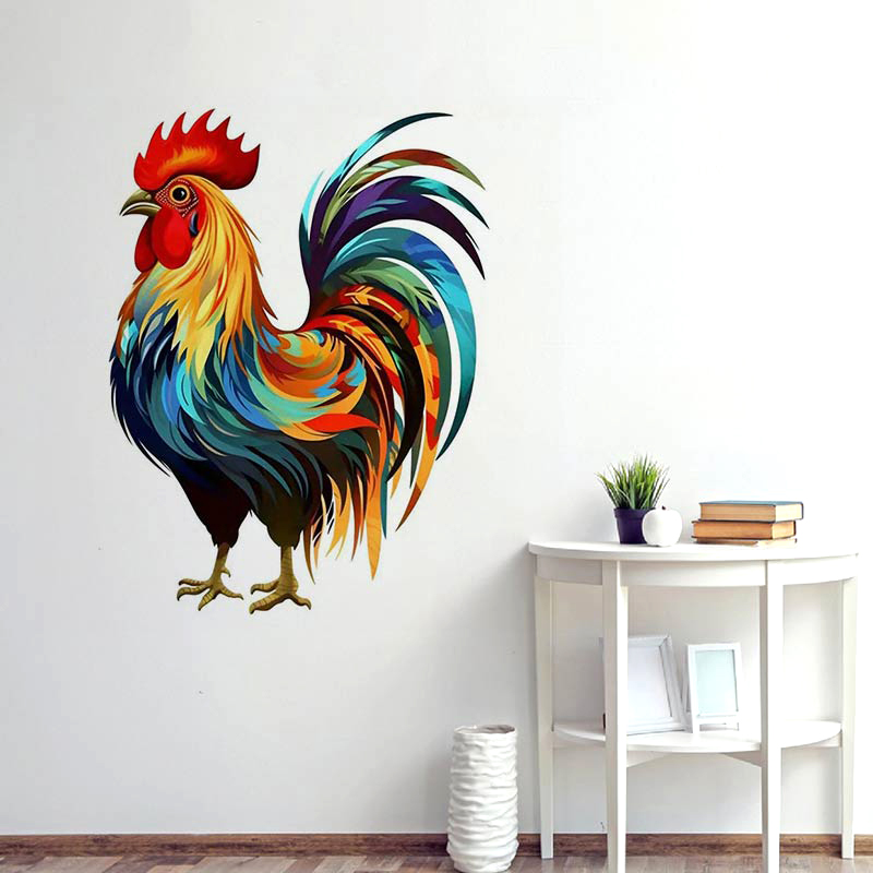 Home Decor Indonesia - Colorful Chic Rooster Wall Sticker Room