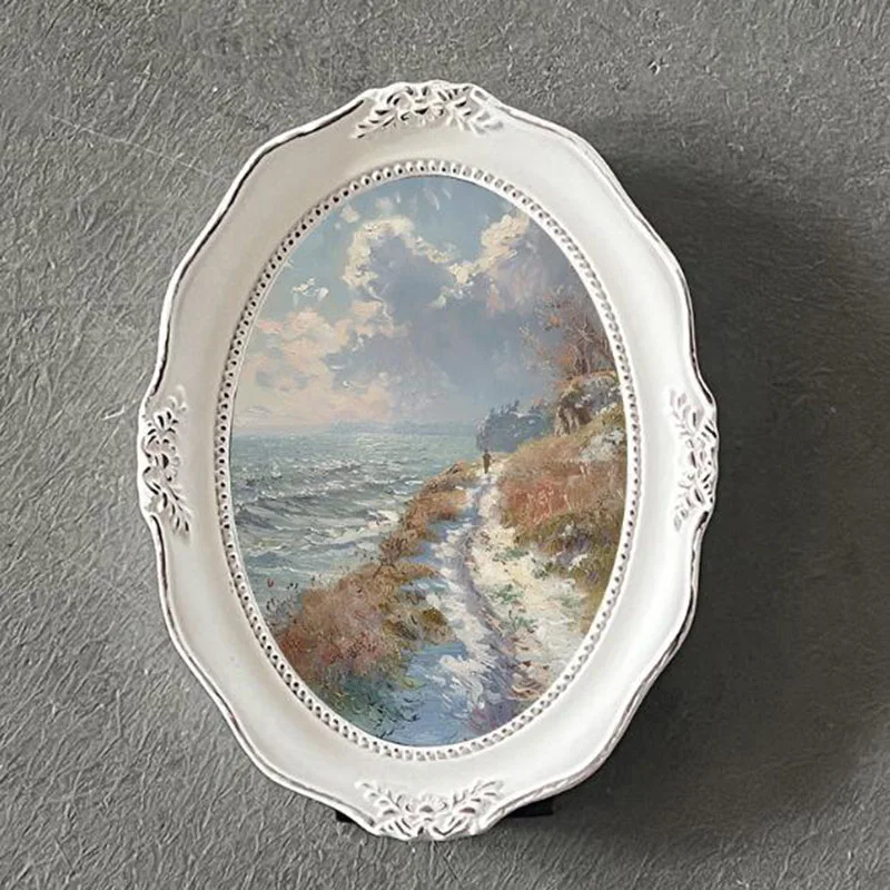 Bamboo Photo Frame - European Style Resin White Oval Wedding