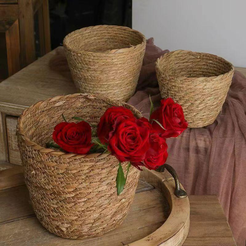Rattan Basket Flower Pot Straw - Rattan Plant Basket 评论和价格