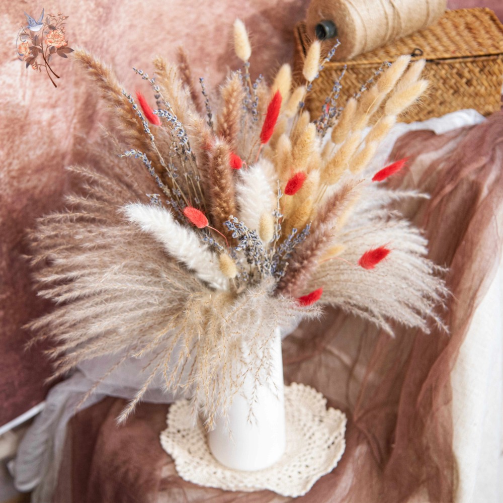 Natural Pampas Lavender Dried  - Pampas Grass Decor 评论和价格