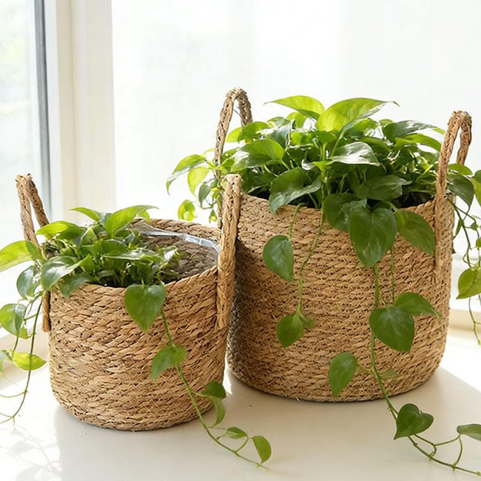 Planter Basket Straw Flowerpot - Rattan Plant Basket 评论和价格