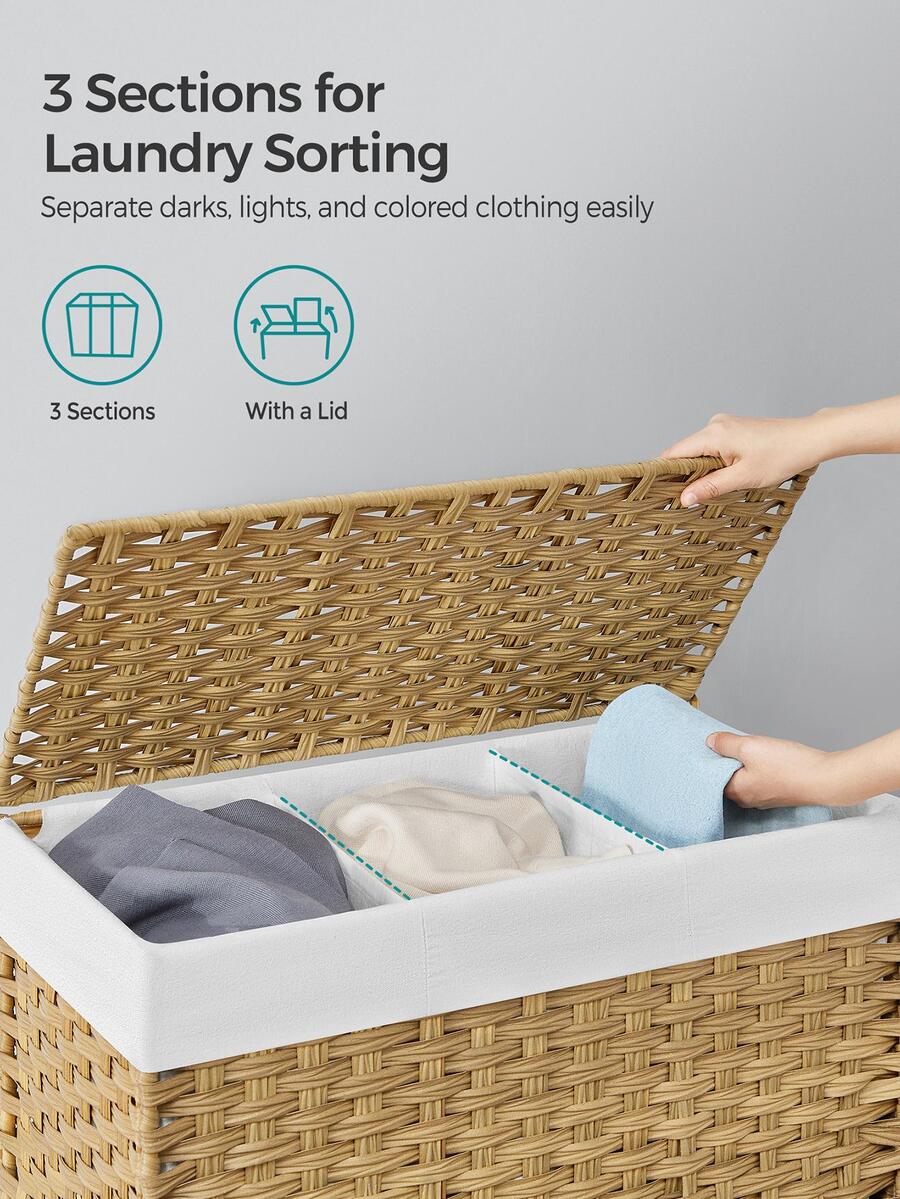 Laundry Hamper With Lid, 42.3  - Rattan Plant Basket 评论和价格