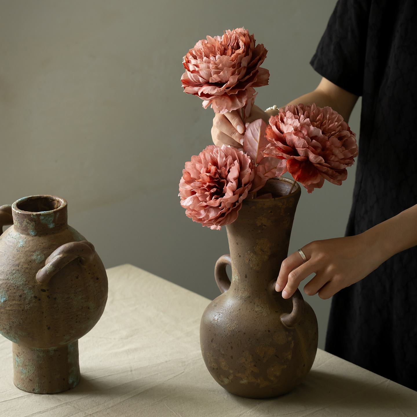 CAPIRON Rustic Ceramic Vase Fr - Pampas Grass Decor 评论和价格