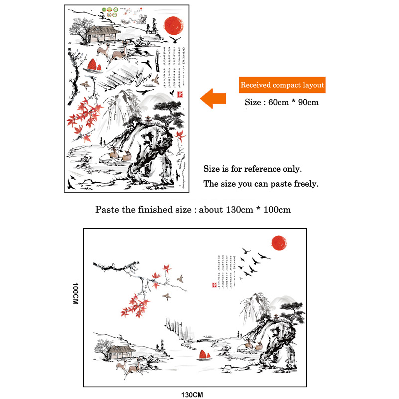 Chinese Style Ink Painting Lan - Home Decor Indonesia 评论和价格