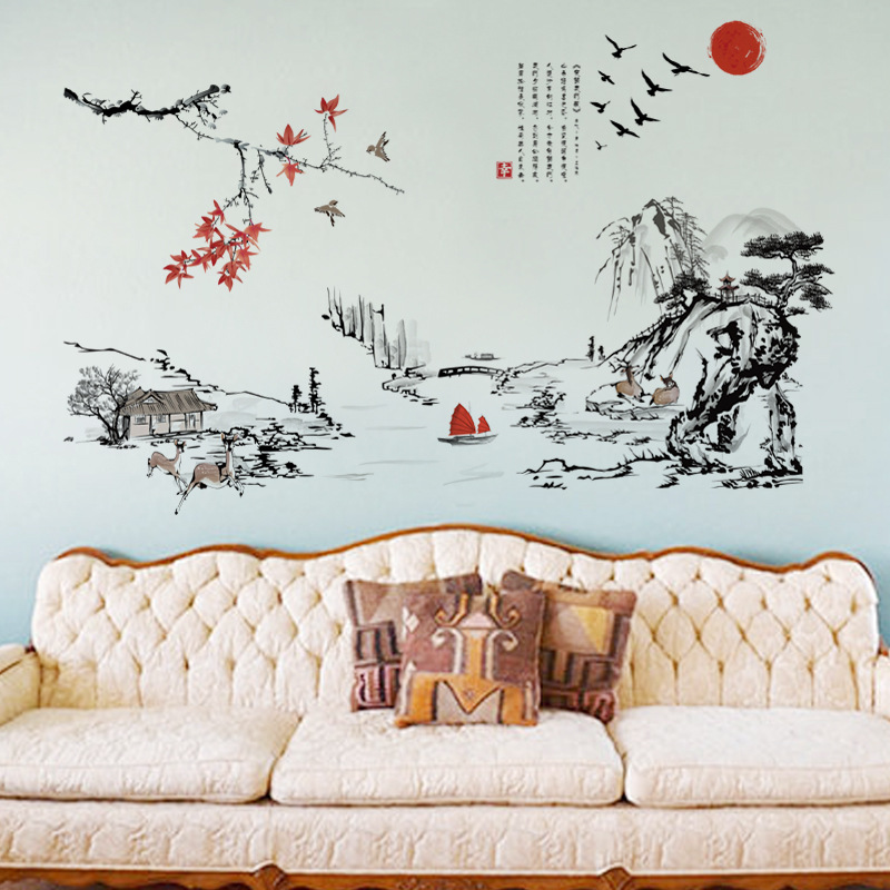 Chinese Style Ink Painting Lan - Home Decor Indonesia 评论和价格