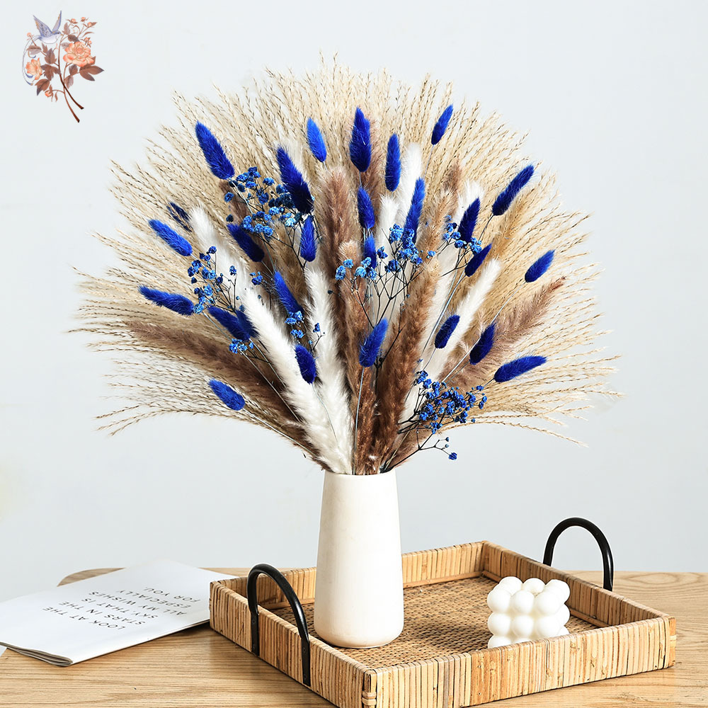 70 Stem Blue Fluffly Rabbit Ta - Pampas Grass Decor 评论和价格