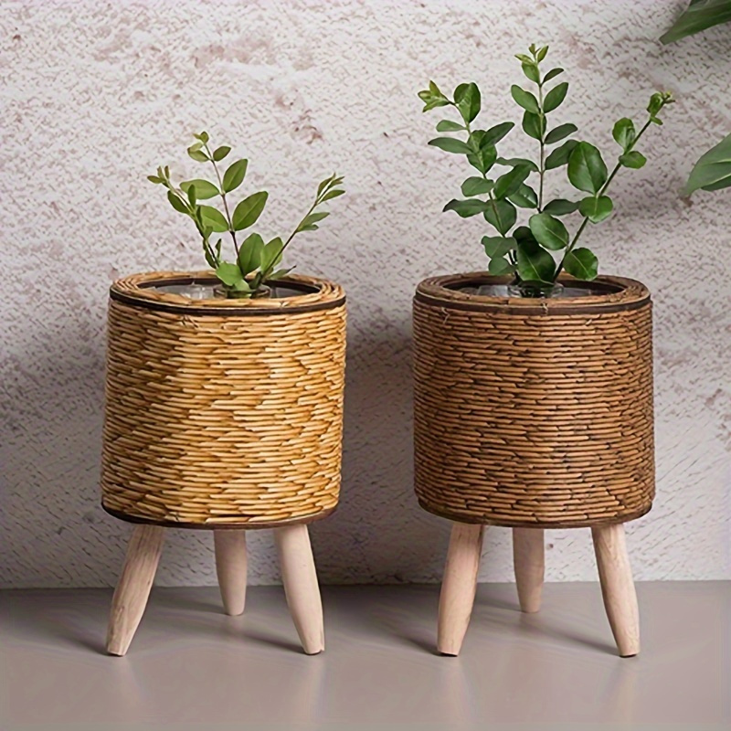 Charming Rustic Rattan Planter - Rattan Plant Basket 评论和价格