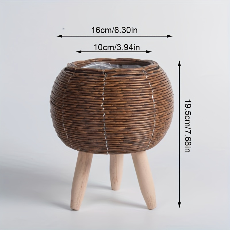 Charming Rustic Rattan Planter - Rattan Plant Basket 评论和价格