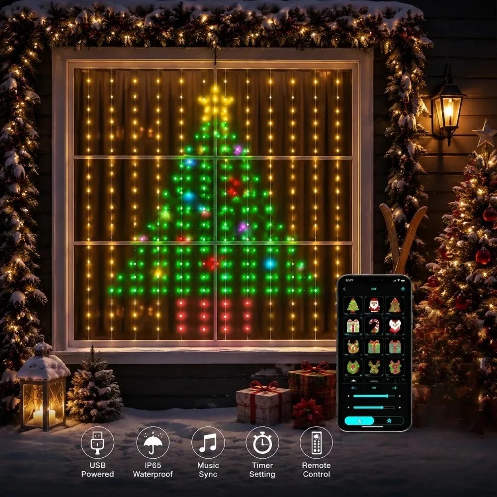 LED Christmas Curtain Lights C - Home Decor Free App 评论和价格