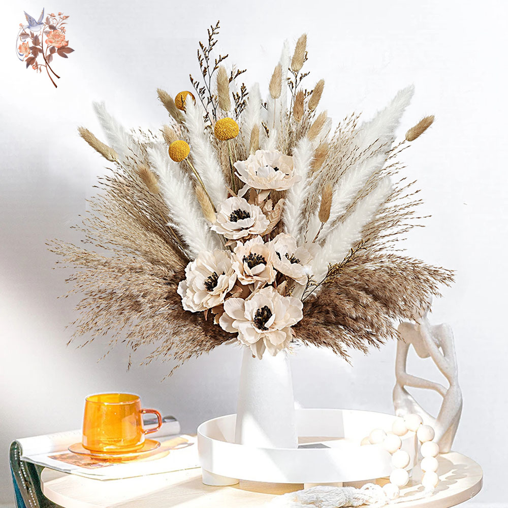 55Pcs Artificial Flower Bouque - Pampas Grass Decor 评论和价格