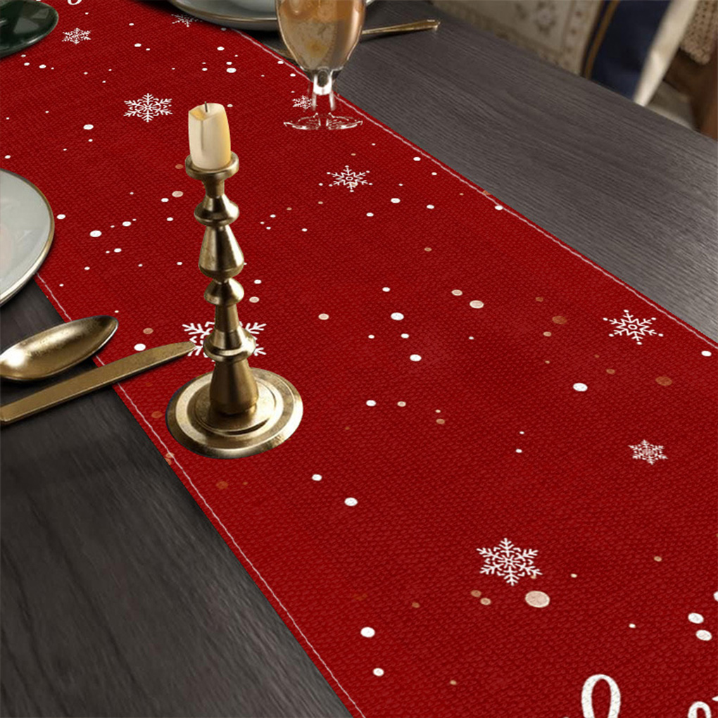 Festive Floral Christmas Table - Linen Table Runner 评论和价格