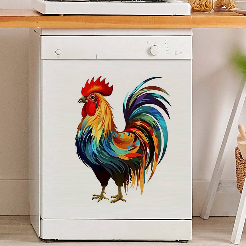 Colorful Chic Rooster Wall Sti - Home Decor Indonesia 评论和价格