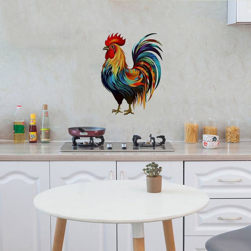 Colorful Chic Rooster Wall Sti - Home Decor Indonesia 评论和价格