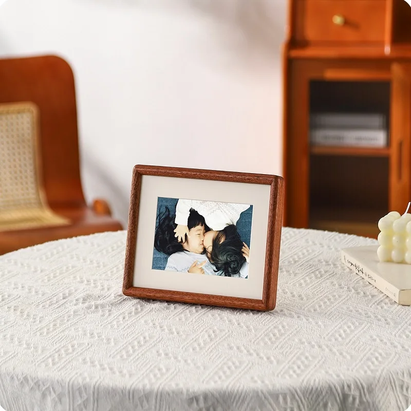 Elegant Black Sandalwood Solid - Bamboo Photo Frame 评论和价格