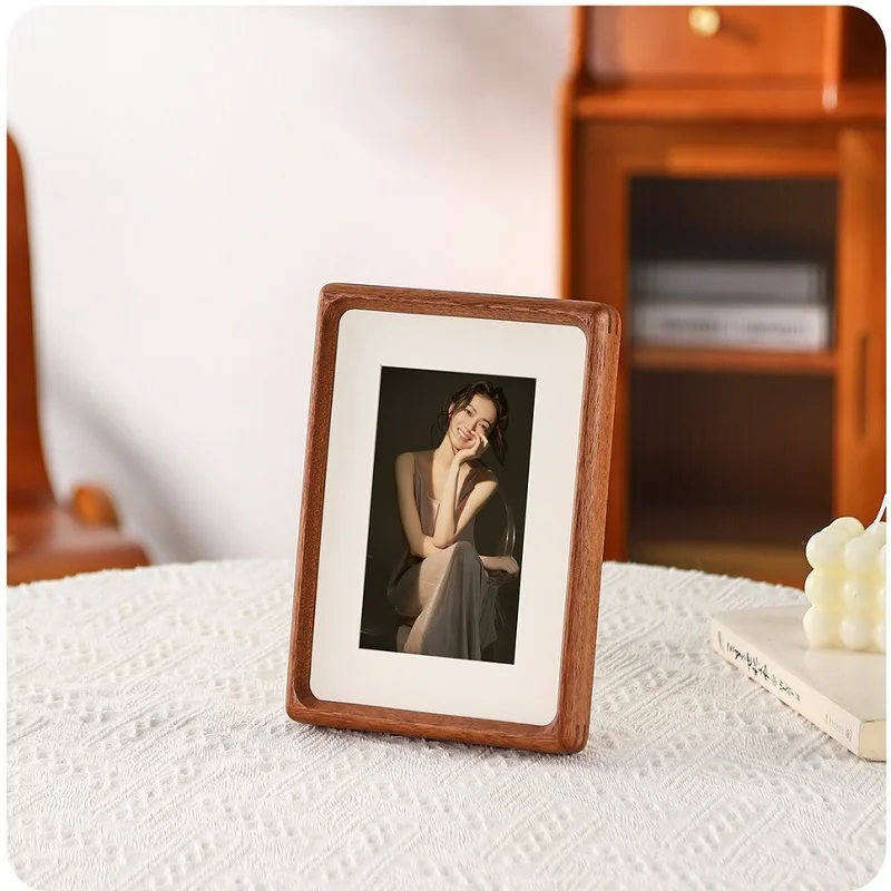 Elegant Black Sandalwood Solid - Bamboo Photo Frame 评论和价格