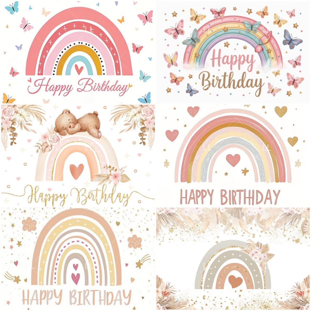 Bohemian Rainbow Backdrop Boy  - Pampas Grass Decor 评论和价格