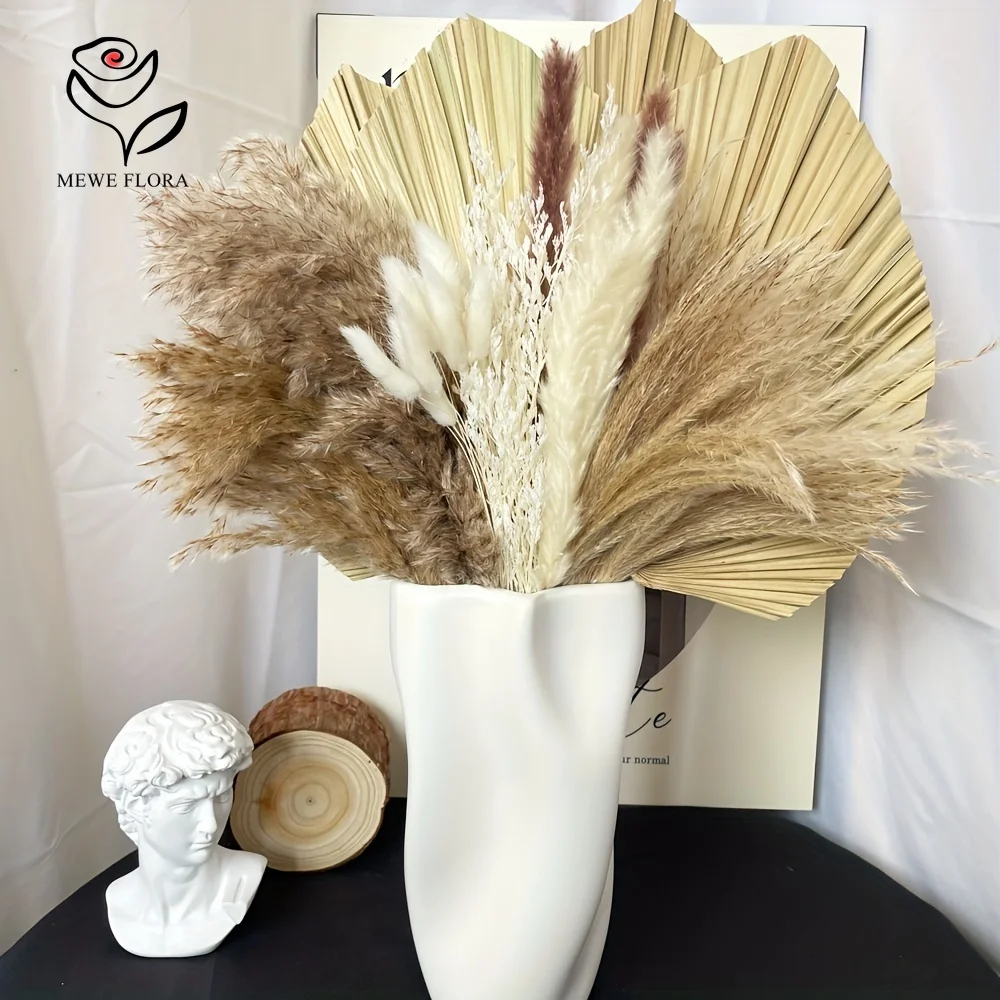 35Pcs Natural Pampas Grass Boh - Pampas Grass Decor 评论和价格