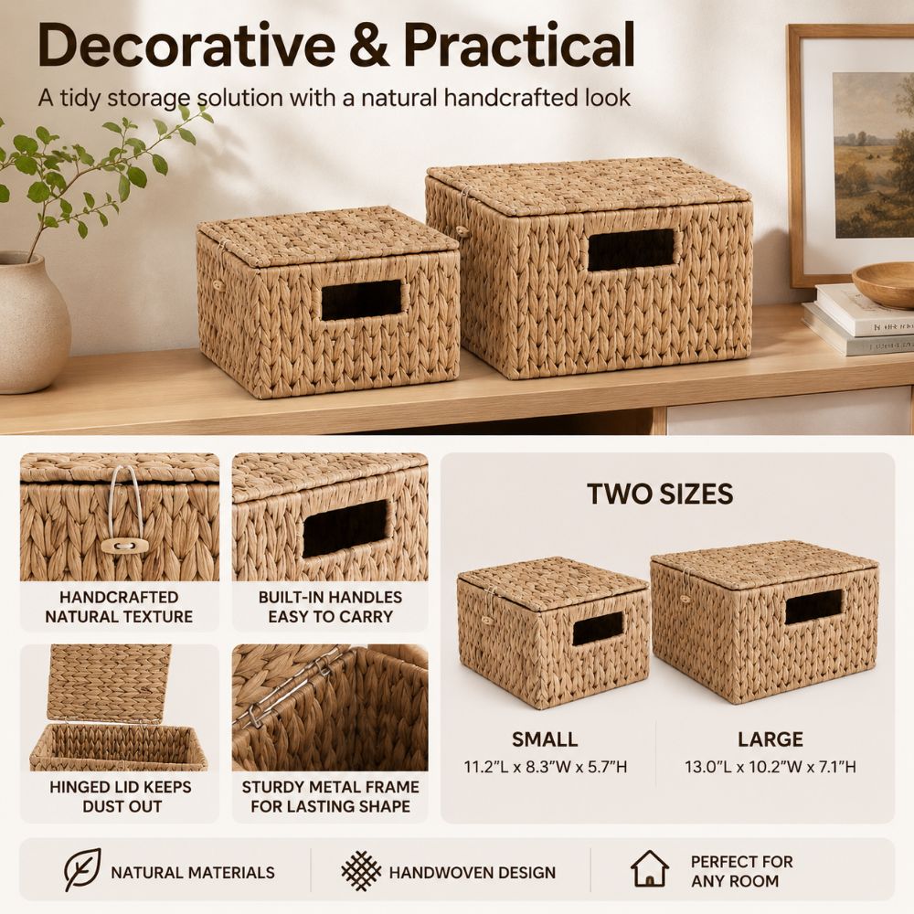Water Hyacinth Wicker Storage  - Rattan Plant Basket 评论和价格
