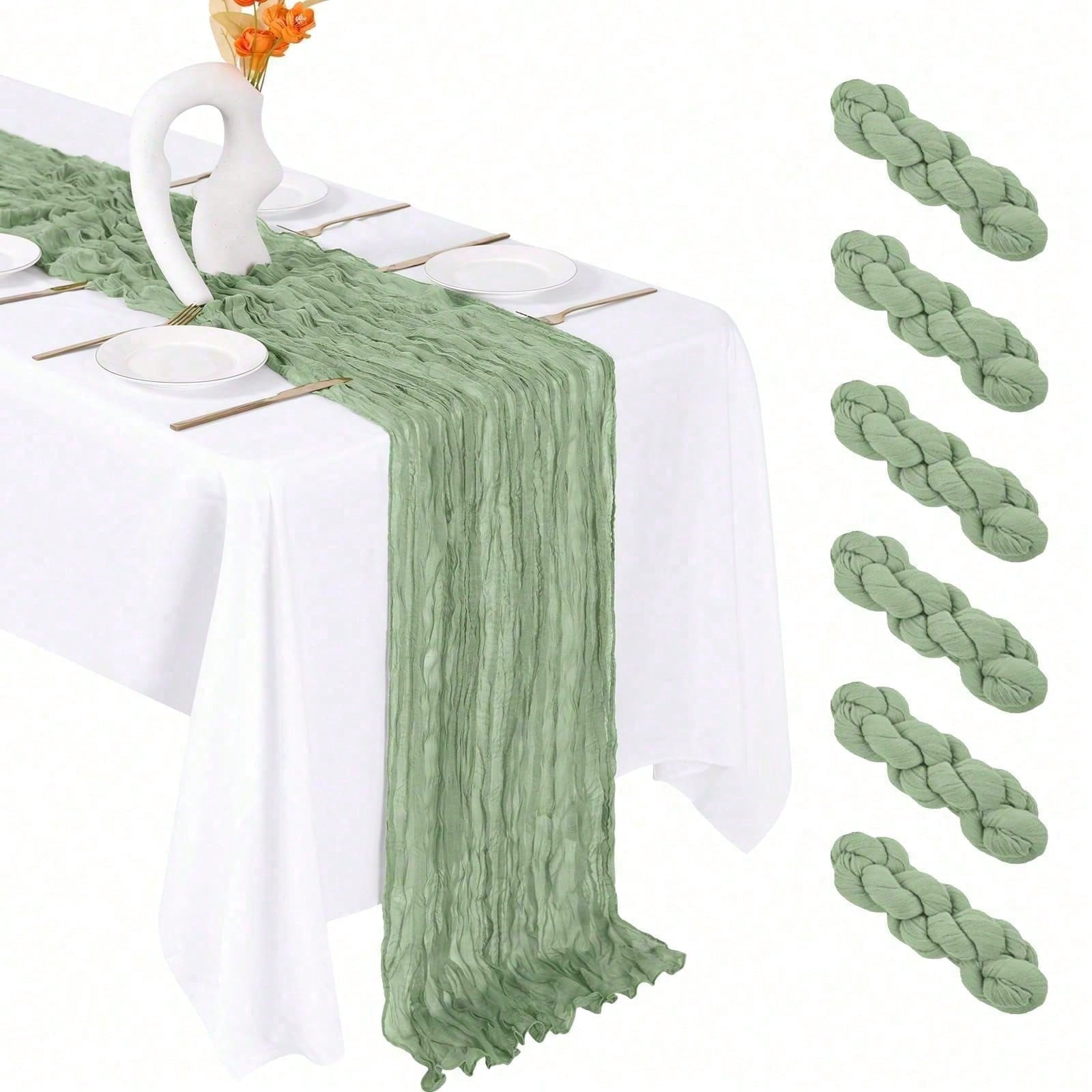 6 Pack Cheesecloth Table Runne - Linen Table Runner 评论和价格