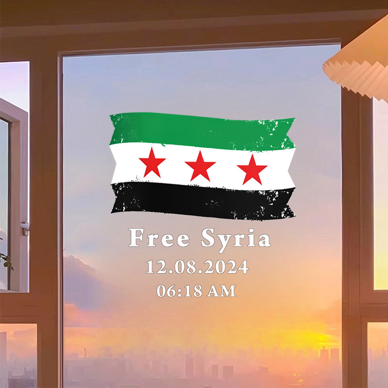 Syria Flag with Text Free Syri - Home Decor Indonesia 评论和价格